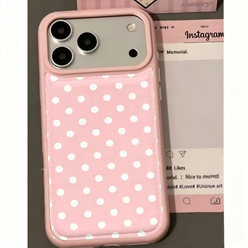 Phone Cases Polka Dot - Funda de Cuero con Diseño de