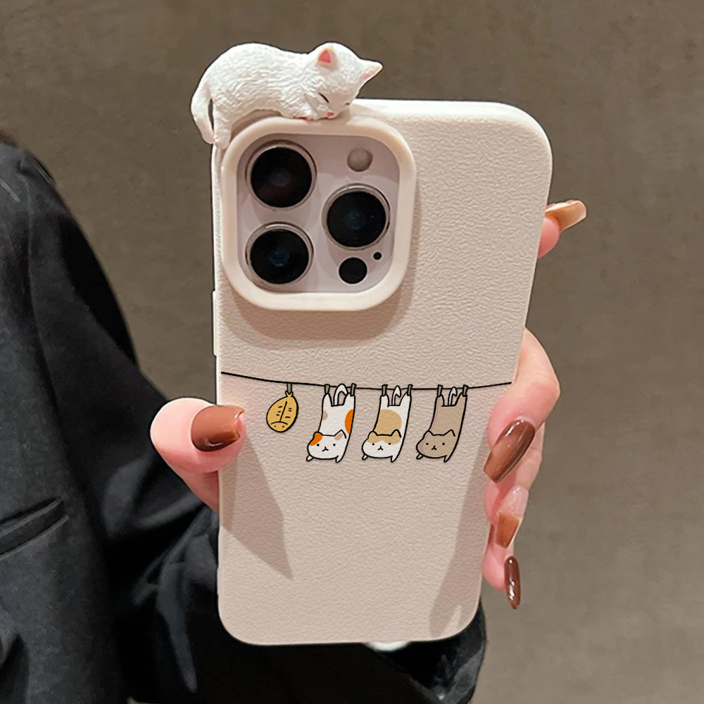 Funda de cuero con bonito gato - Cute Cartoon Case reseña y precio
