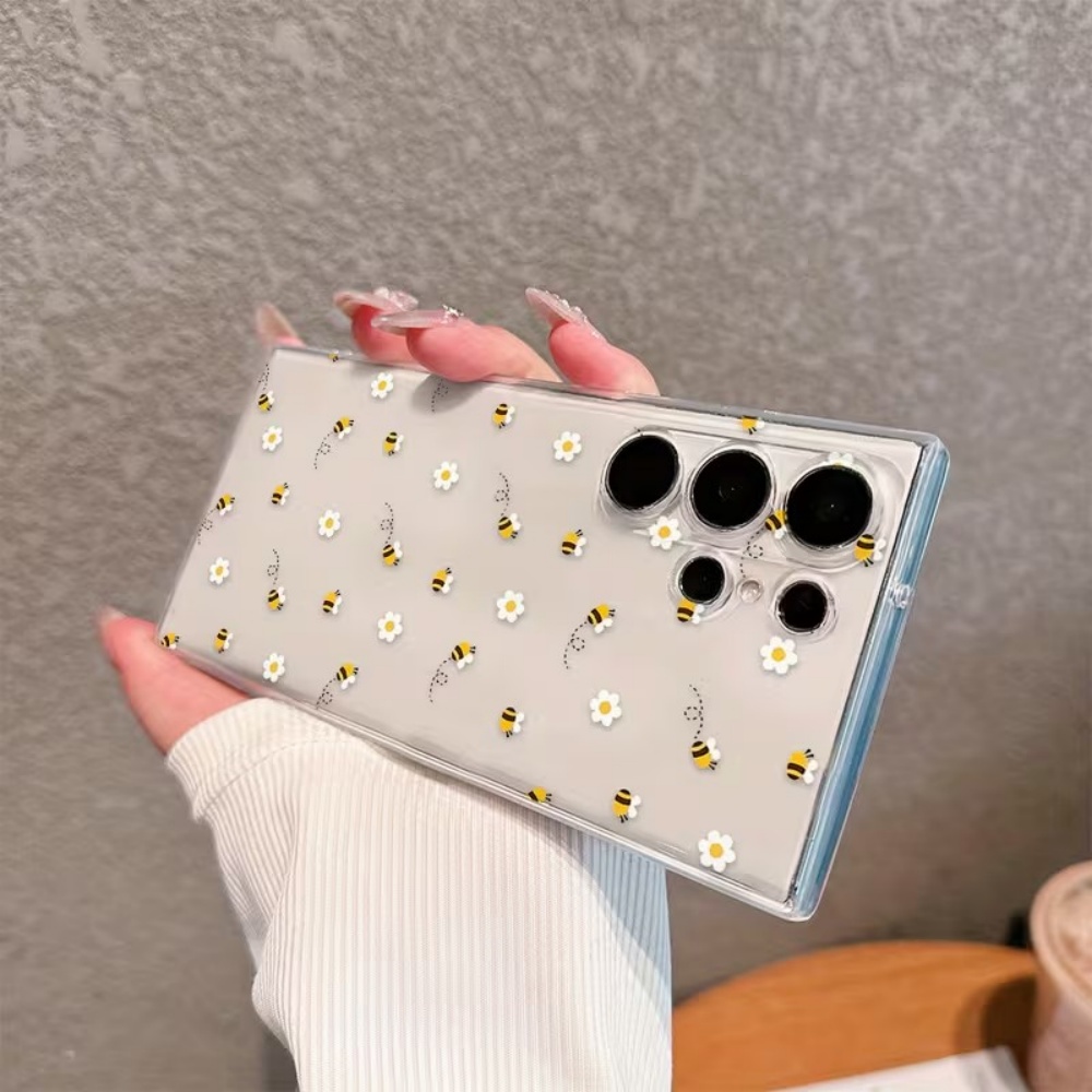 Funda de teléfono Bee White Fl - Phone Cases Clear reseña y precio